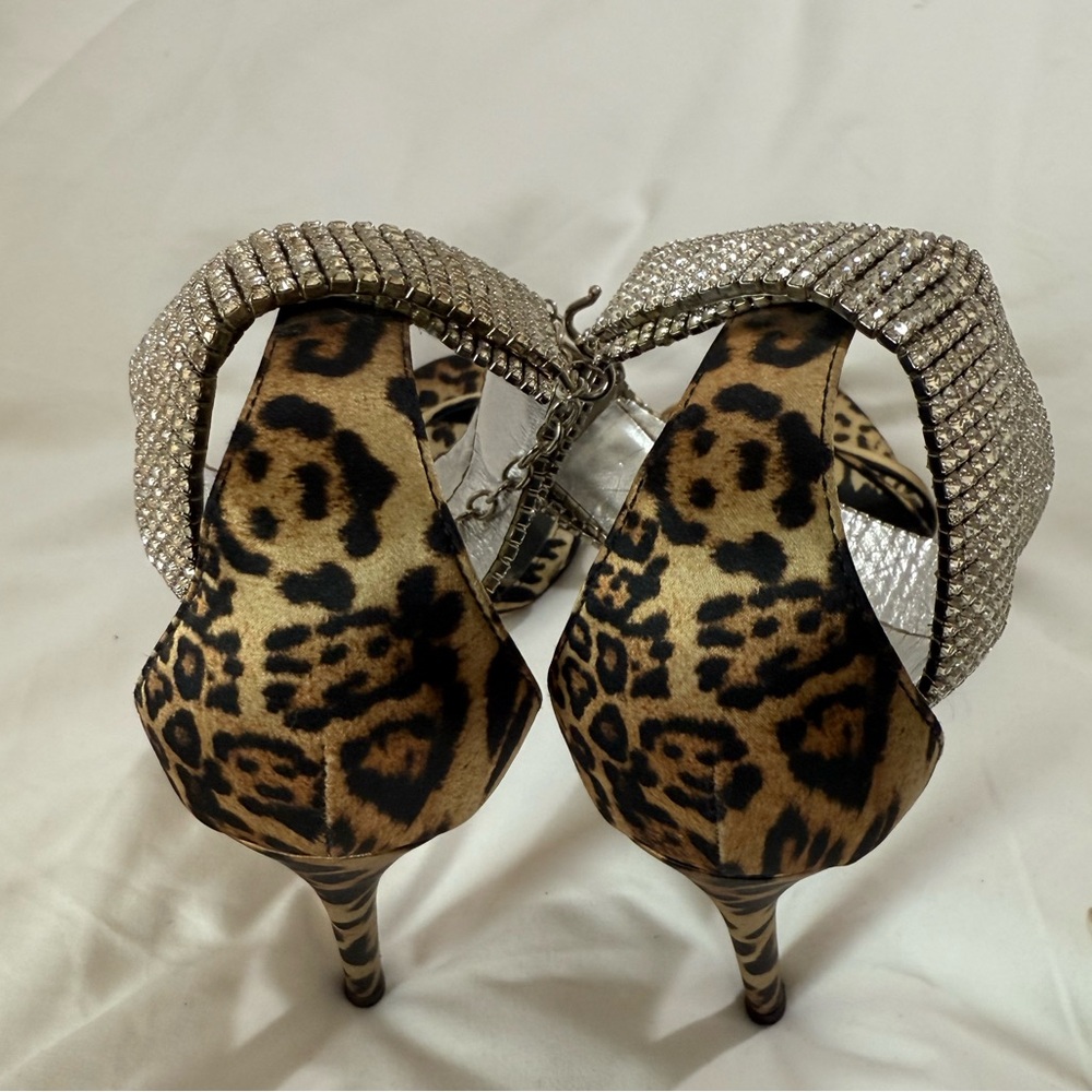 Giuseppe Zanotti Brown and Silver Heels with Stiletto Design NWOT - Picture 3 of 5